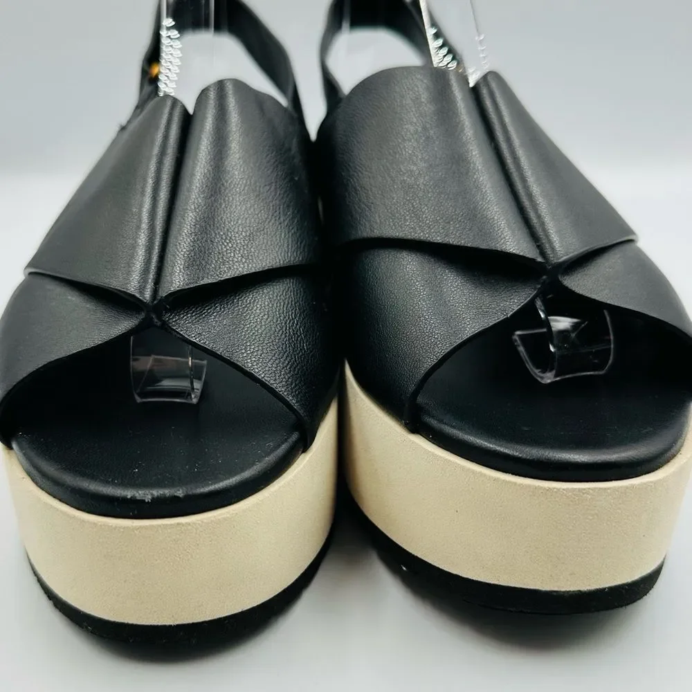 Vince Black Leather Platform Sandals Women's SZ 8.5 Versatile Comfortable